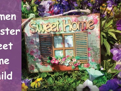 Blumenfenster Sweet Home Schild |Floral Window Box Sweet Home Sign