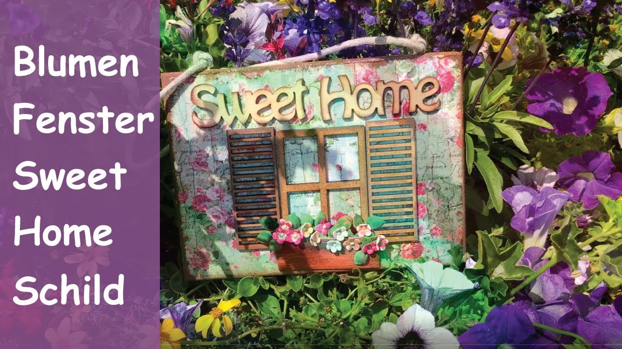 Blumenfenster Sweet Home Schild |Floral Window Box Sweet Home Sign