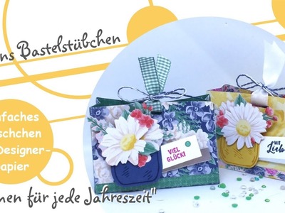 Einfaches Täschchen aus Designerpapier "Blumen für jede Jahreszeit" von Stampin´ Up!