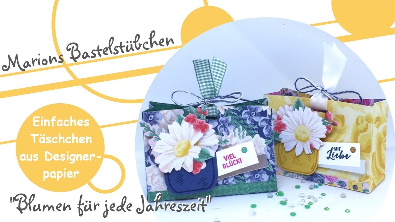 Einfaches Täschchen aus Designerpapier "Blumen für jede Jahreszeit" von Stampin´ Up!