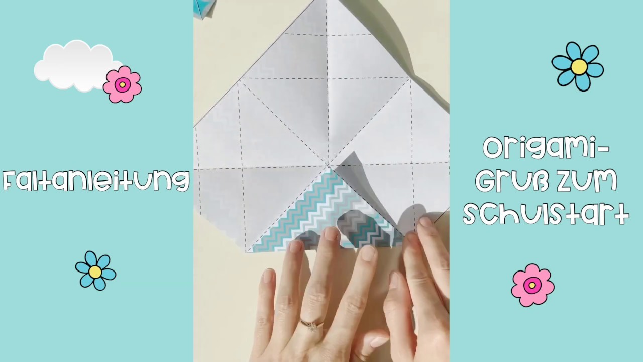 Faltanleitung Origami-Gruß | Schulstart-Geschenk