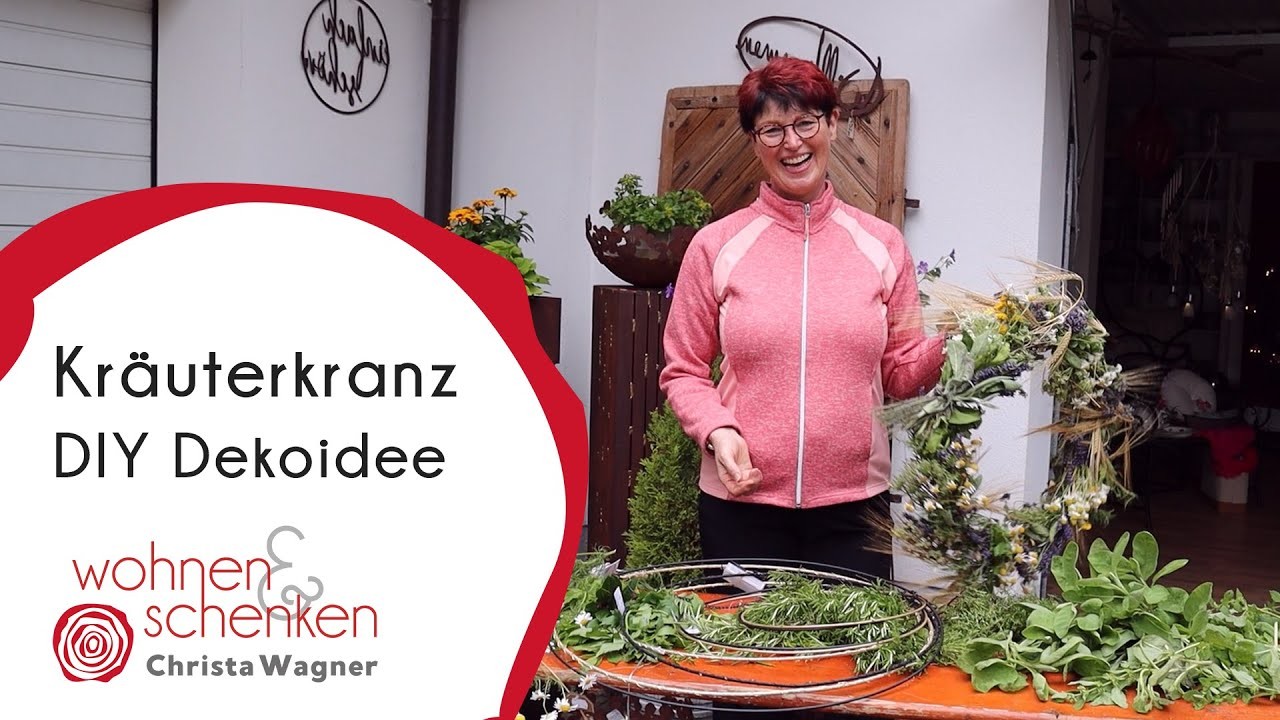 Kräuterkranz Tischdeko | DIY Dekoidee von Wohnen & Schenken - Christa Wagner