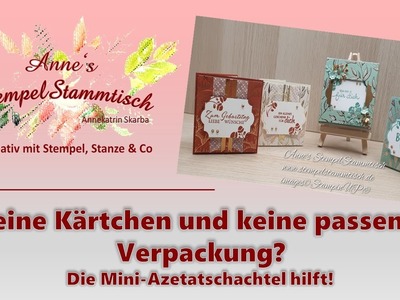 Mini-Azetatschachtel - Schnelle Verpackung für kleine Kärtchen I Stampin'UP!® I DSP Goldener Herbst