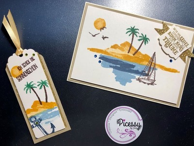 Stampin Up! Blog Hop - Karte und Lesezeichen Sommerfeeling (Sonne, Strand und Meer)