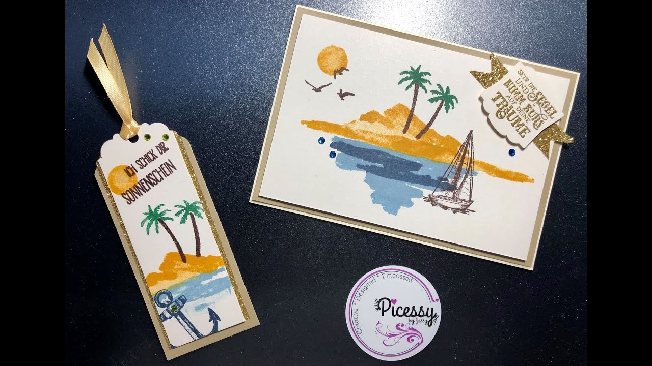 Stampin Up! Blog Hop - Karte und Lesezeichen Sommerfeeling (Sonne, Strand und Meer)