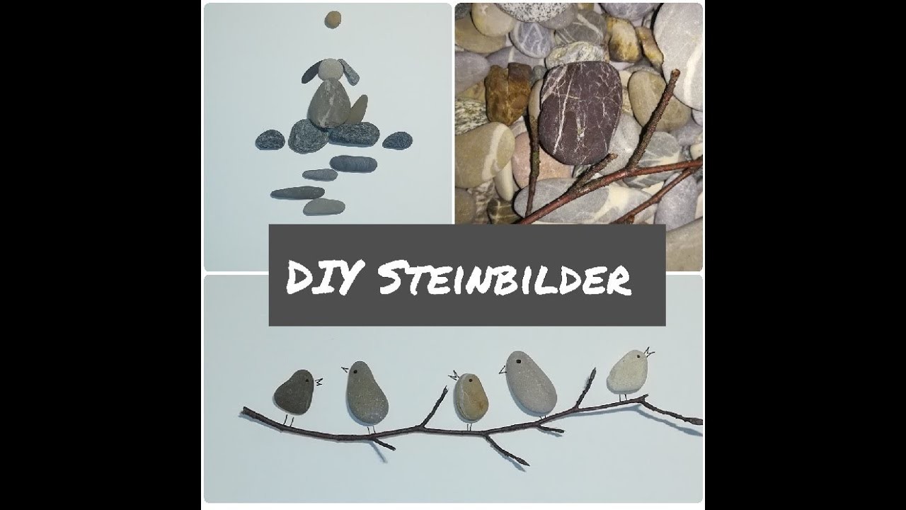DIY Stone Art Pictures. Bilder aus Steinen basteln. Geschenkidee aus Kieselsteine kinderleicht