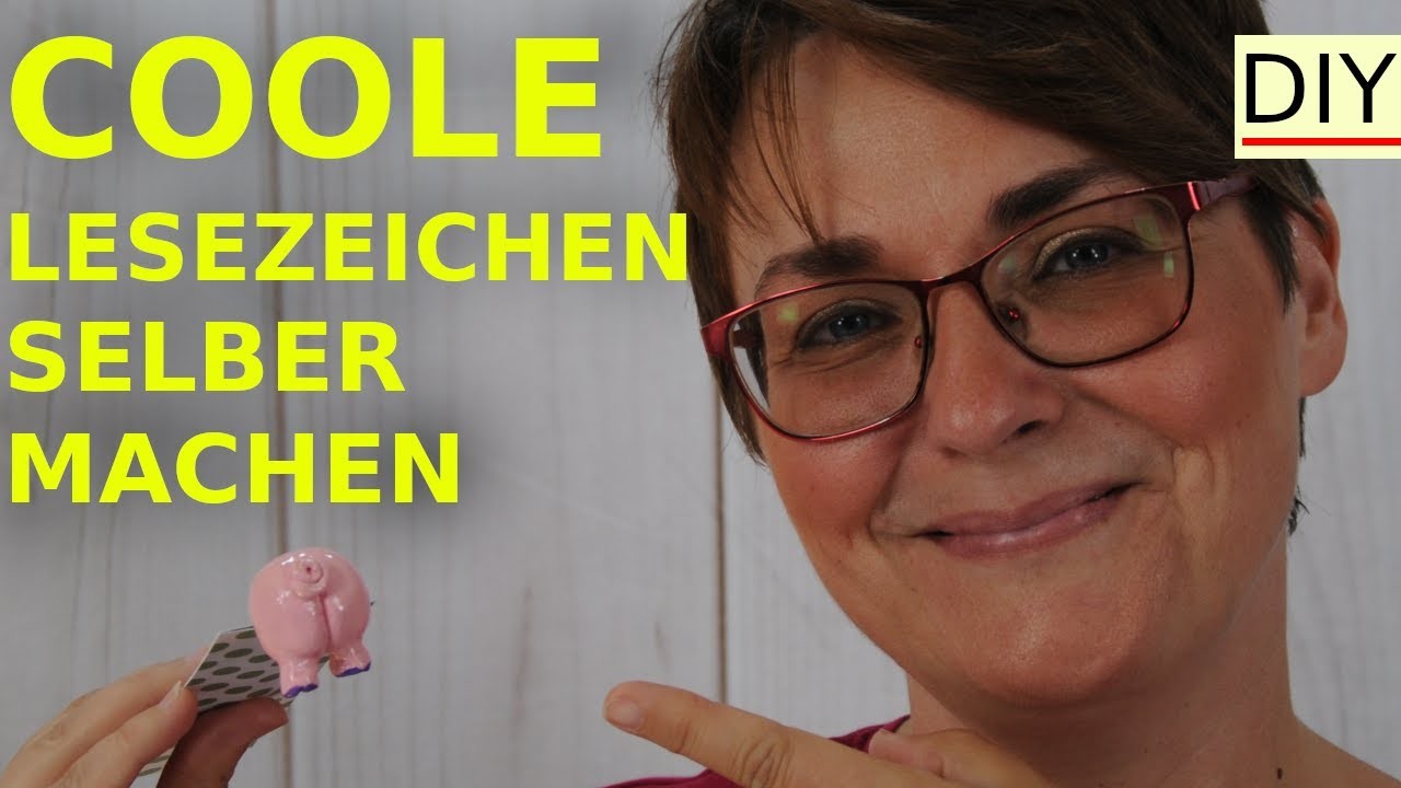 Lesezeichen selber machen aus Modelliermasse | Schweinehintern [DEUTSCH] DIY