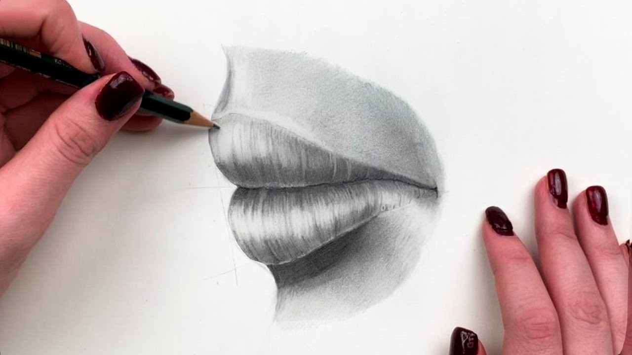 Lippen Zeichnen von der Seite. im Profil (Mit Bleistift) | Einfach Zeichnen lernen # 19