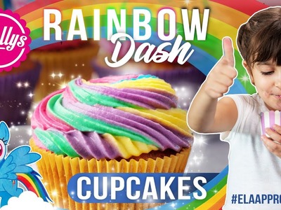 Rainbow Dash Cupcakes mit Ela. Regenbogen Muffins für Kinder. Sallys Welt
