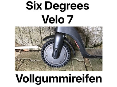 Six Degrees eScooter Velo 7 auf Vollgummireifen.Reifenschaden vorne und hinten. Ähnlich Xiaomi 365