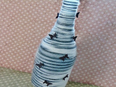 Basteln: Wohndeco selber machen. Flasche verschönern. DIY Projekt