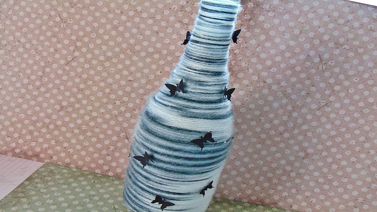Basteln: Wohndeco selber machen. Flasche verschönern. DIY Projekt