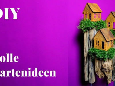DIY Rost-Häuschen mit Vorgarten aus Moos auf Holz (Weidezaunpfahl). Garten-Deko, Ideen, Gestaltung 5
