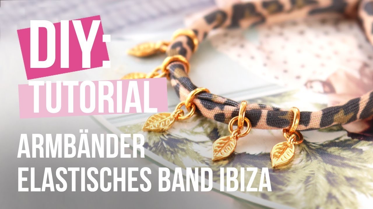 DIY tutorial - Schmuckherstellung mit gestepptem Elastikband Leopard ♡ DIY