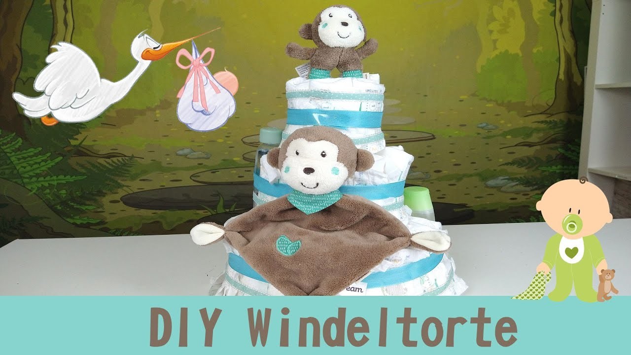 DIY Windeltorte - Geschenk zur Geburt selber machen