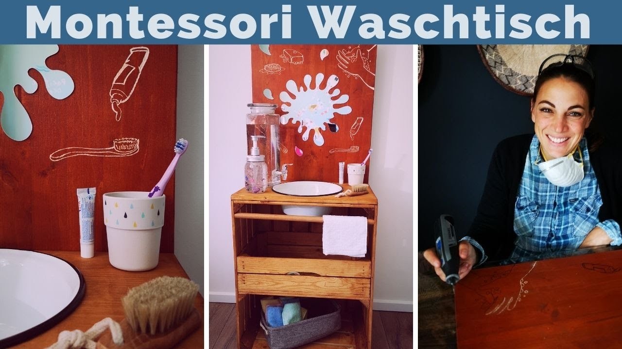 Montessori DIY - Waschtisch für Kinder selber bauen - Kindermöbel Anleitung + Ideen | Saris Garage