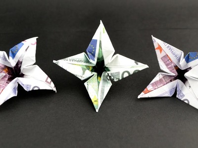Scharmant Origami BLUME LILIE Euro Geldschein GELD FALTEN | Money FLOWER LILY Euro bills |Tutorial