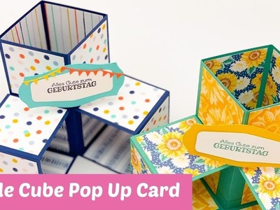 Triple Pop Up Cube Card ⎮Anleitung auf deutsch und in cm⎮DIY