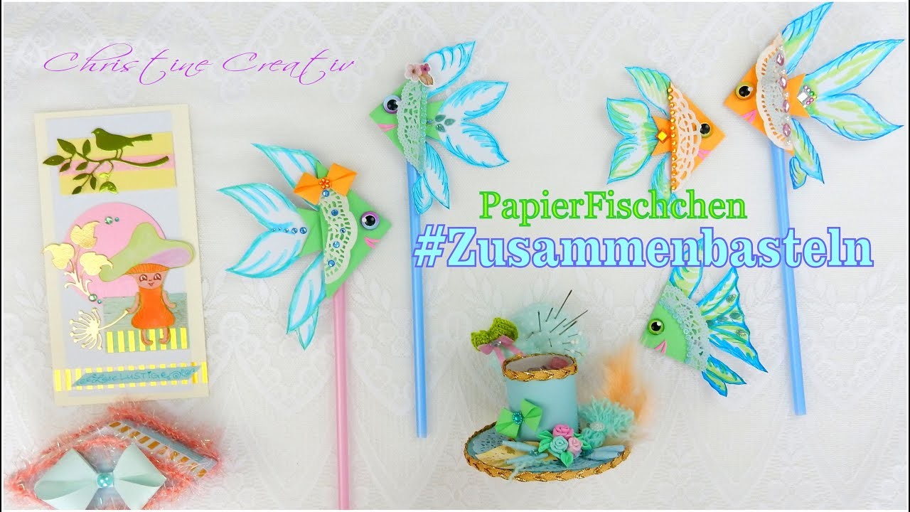 #ZusammenBasteln ????  PapierFische falten ???? Fische basteln  CraftUpdate Nadelkissen ChristineCreativ