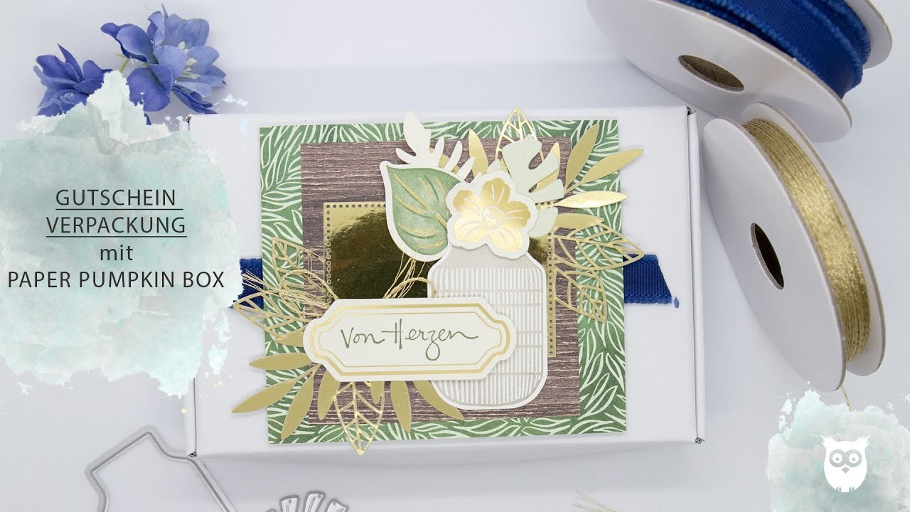 Gutschein verpacken | Paper Pumpkin Schachtel | Boho Indigo