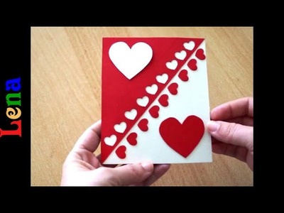 Herz Karte basteln mit Lena - How to make hearts card - Heart greeting card