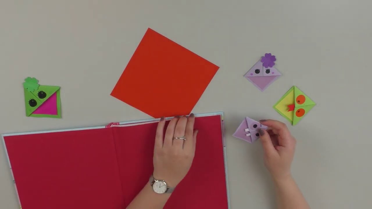 Basteln für zu Hause: Origami Lesezeichen