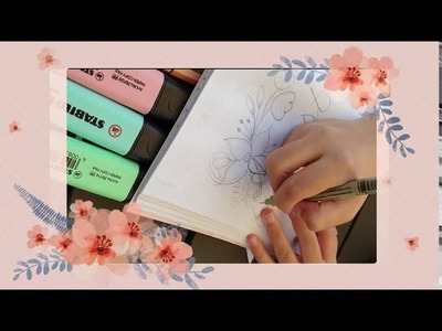 BULLET JOURNAL FLOWERS ????. Cover and Mood Tracker ????????????. Journal with me. BULLET JOURNAL