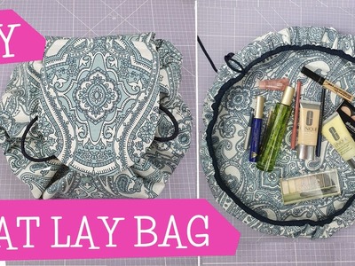 FLAT LAY BAG Kosmetiktasche nähen | DIY drawstring cosmetic bag | magic makeup bag | mommymade