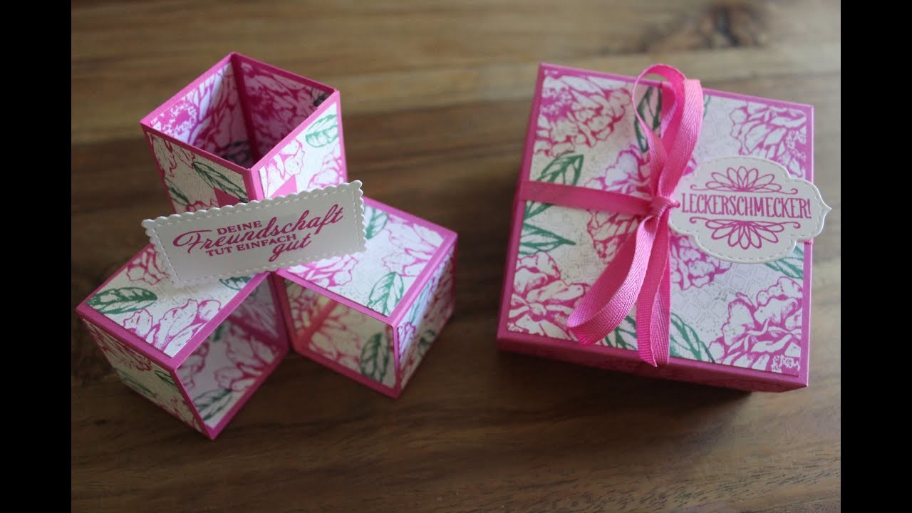 Geschenkbox für Schoki und Triple PopUP Card mit Stampin`UP! Produkten