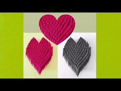 How to make paper heart.3D Origami heart\easy to make 3D heart.good 3D heart