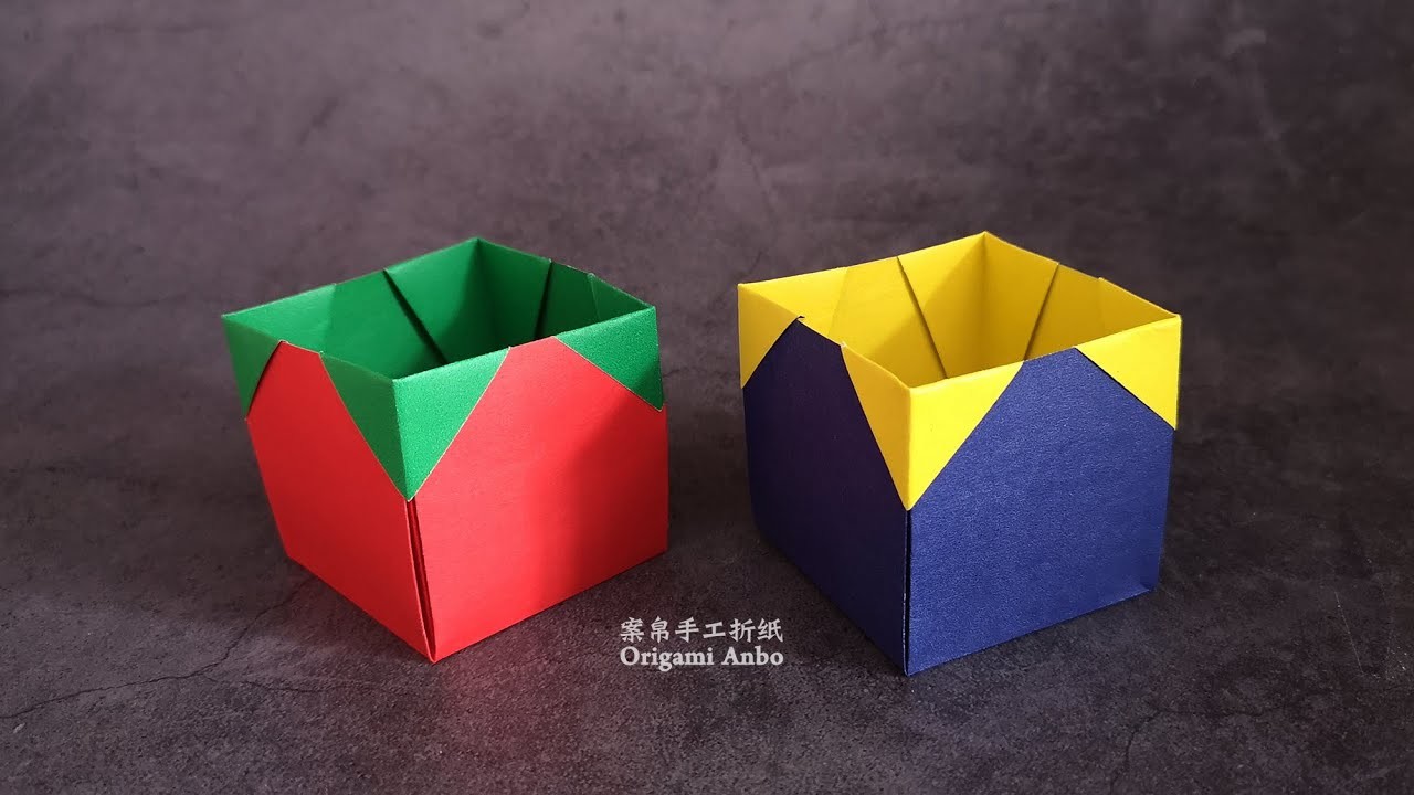 简单实用的折纸收纳盒，看一遍就能学会，创意手工折纸盒子DIY | Origami Box Easy | 折り紙 ボックスの作り方 | DIY Paper Box Craft