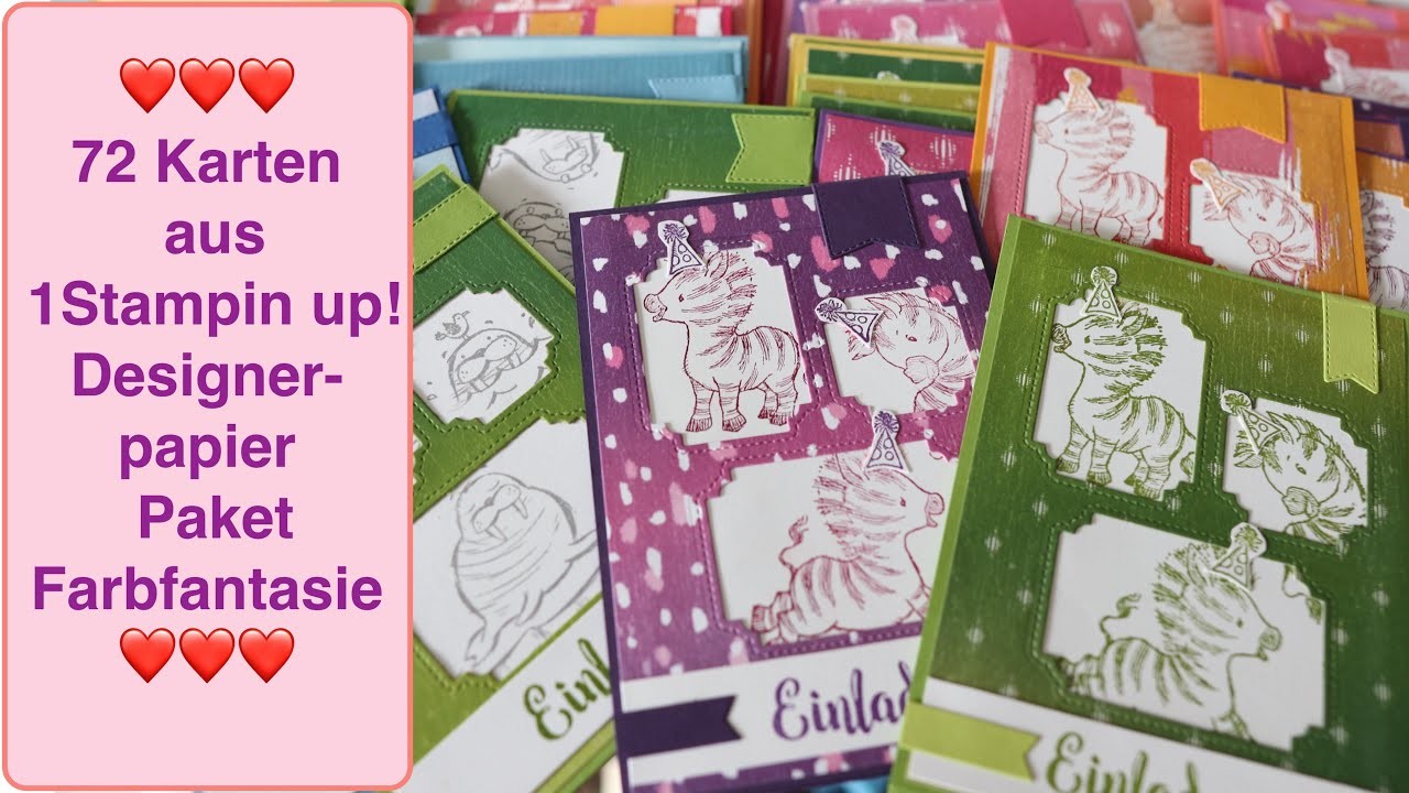 Tutorial: 72 Karten aus 30x30 Papier Paket Farbfantasie Stampin up! Simple Card, Einladungskarten