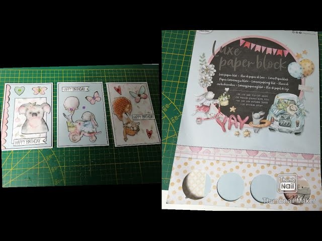 3 Karten aus einem #LuxepaperBlock von #Action