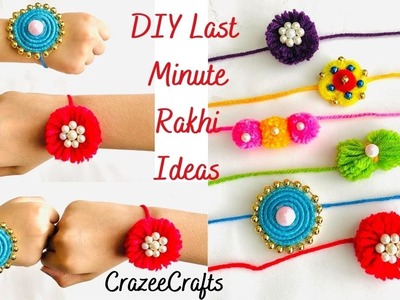 DIY 6 Amazing Rakhi ideas|Last Minute Rakhi Ideas Easy. Handmade Rakhi DIYs.How to.CrazeeCrafts