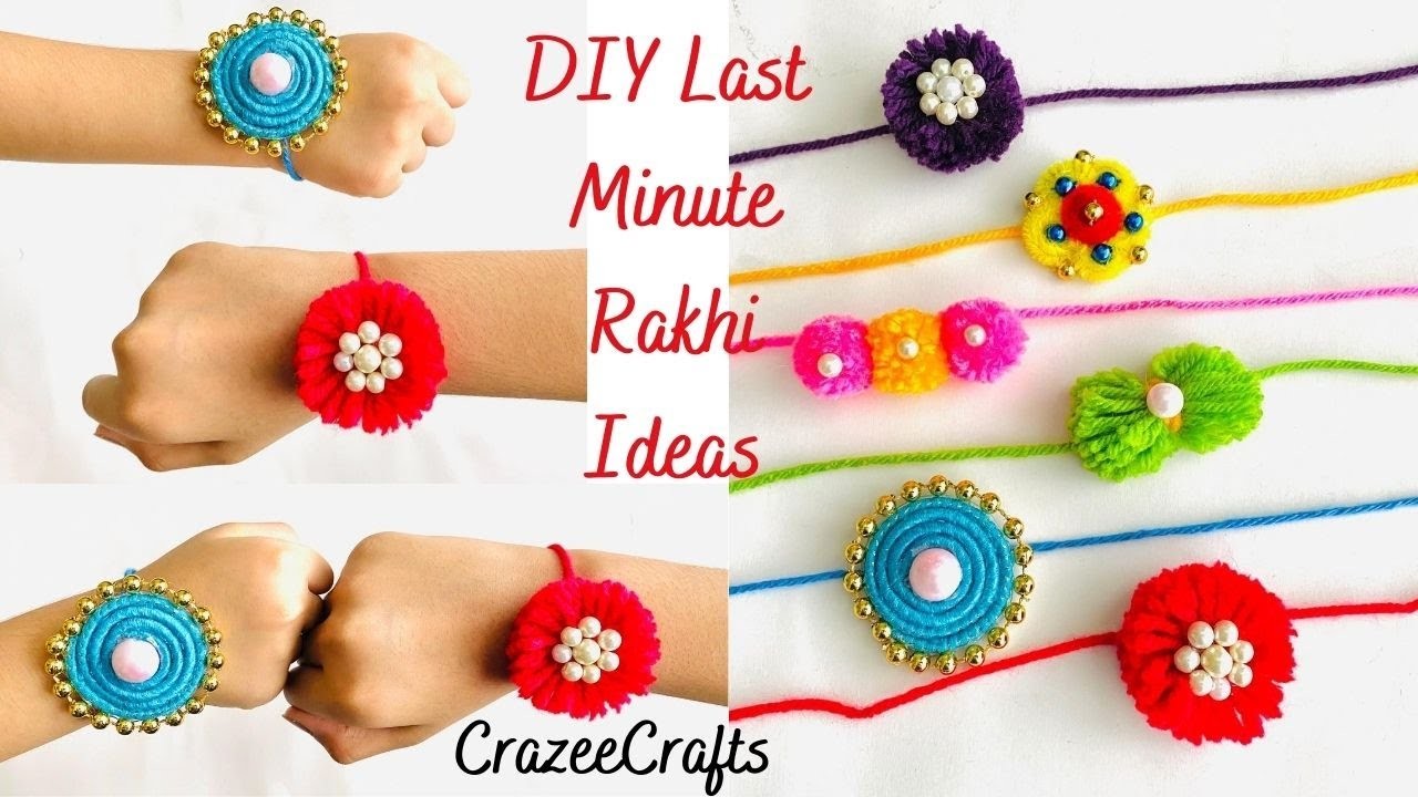 DIY 6 Amazing Rakhi ideas|Last Minute Rakhi Ideas Easy. Handmade Rakhi DIYs.How to.CrazeeCrafts