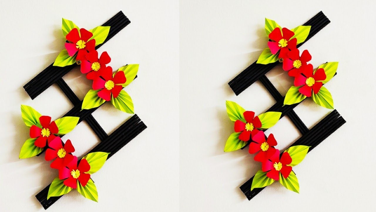 Handmade Paper Flower | DIY Home Decoration Paper Flowers | কাগজের ওয়ালমেট #4