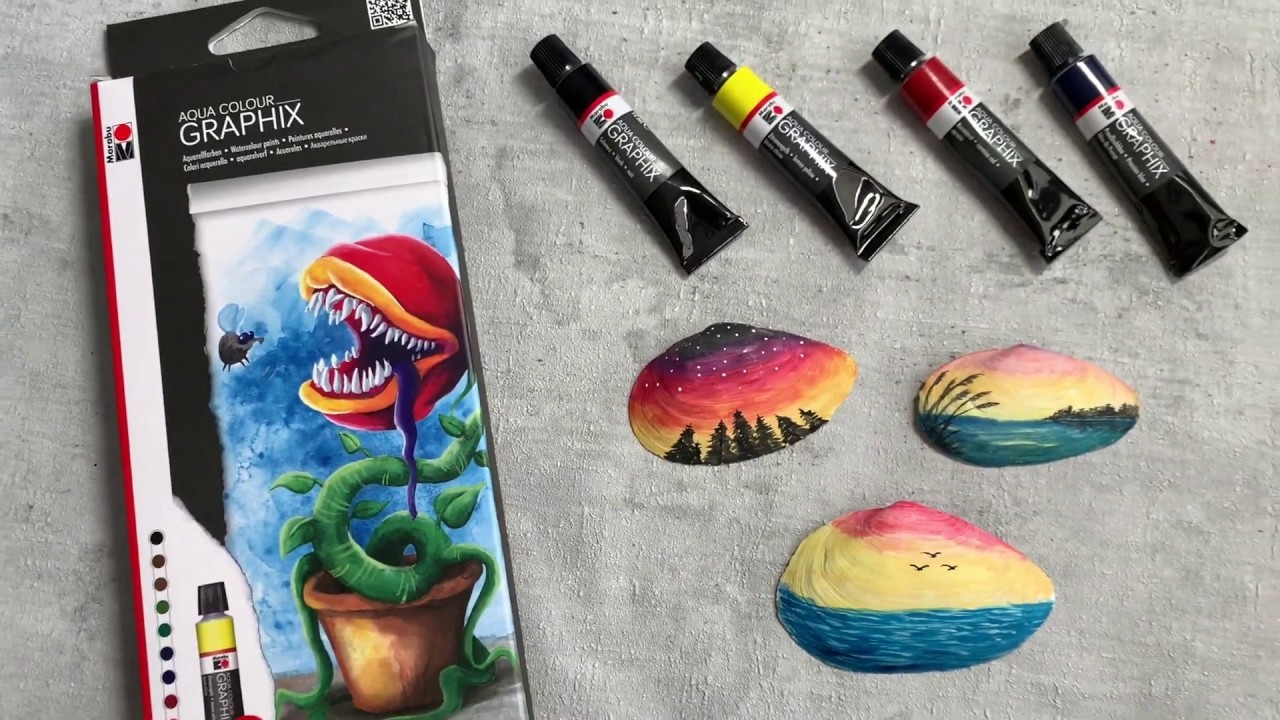 Muscheln bemalen mit Wasserfarben | Malen für Anfänger | von Chrischography