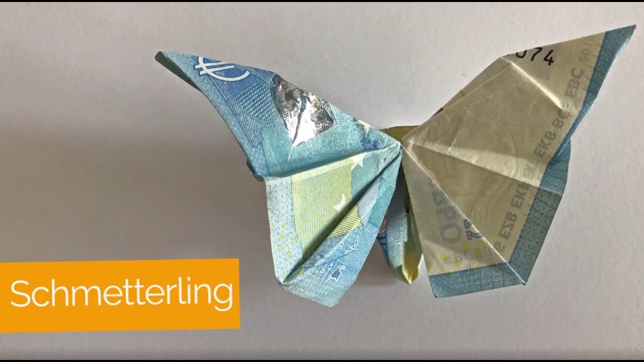 Schmetterling aus Geldscheine falten - DIY Geldgeschenke Taufe - Geld Geschenk Idee