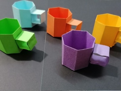 فكرة صنع كوب صغير بالورق DIY Origami Paper Cup - Paper craft