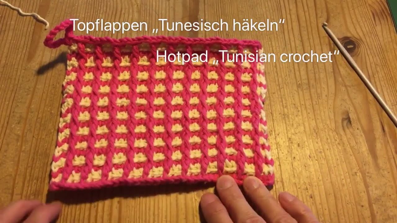Topflappen „Tunesisch häkeln. Hotpad „tunisian crochet“