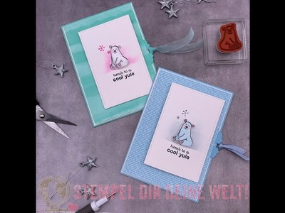 Tutorial: Eine Pull Tab Flap Karte mit Eisbär aus dem Stampin' Up! Stempelset Warm & Toasty.