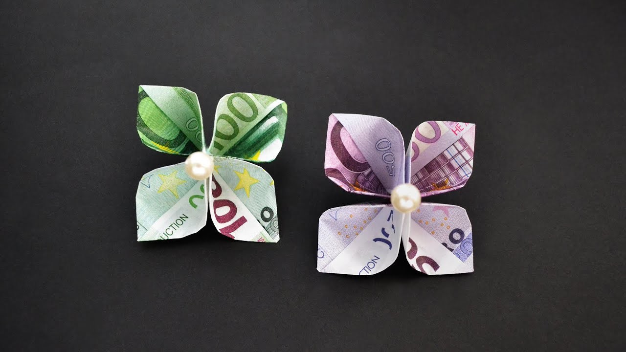 Wunderschöne Origami BLUME Euro Geldschein GELD FALTEN | Money Origami FLOWER Euro bills | Tutorial