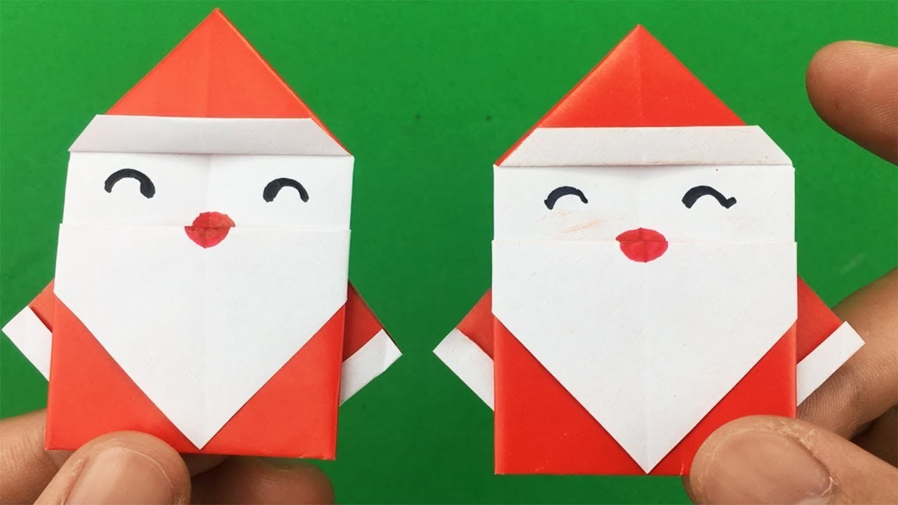 Basteln mit papier: Weihnachtsmann falten | basteln weihnachten