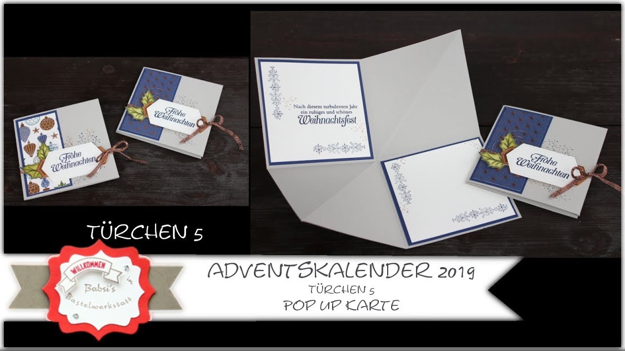 Besondere Kartenform Pop Up Card basteln - Weihnachtskarte - Stampin´Up! - Adventskalender 2019