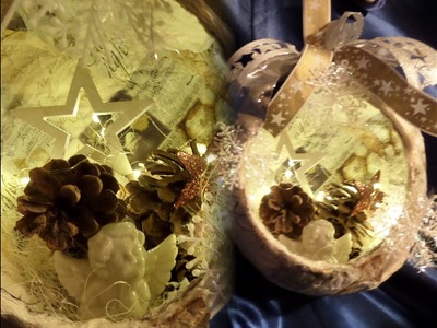 DIY-BASTELN: Shabby Chic XXL Weihnachtskugel aus Küchenkrepp :))