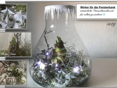 DIY: Wohn.- und Deko Idee, Eiszeit ❄️????Winterdeko im Glas, kühle Weihnachtsdeko  (How to). Deko Jana