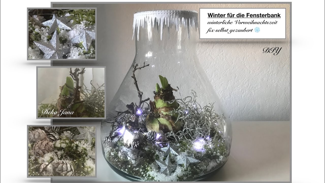 DIY: Wohn.- und Deko Idee, Eiszeit ❄️????Winterdeko im Glas, kühle Weihnachtsdeko  (How to). Deko Jana