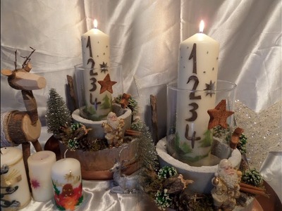 DIY: Zauberhafte Advents-Kerze, ADVENTSKRANZ &  Weihnachts-Deko  MAL ANDERS :)