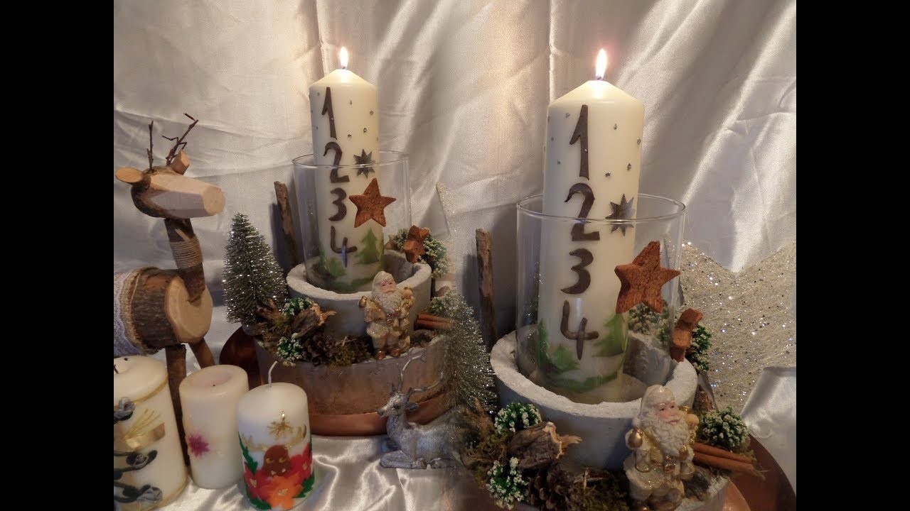 DIY: Zauberhafte Advents-Kerze, ADVENTSKRANZ &  Weihnachts-Deko  MAL ANDERS :)