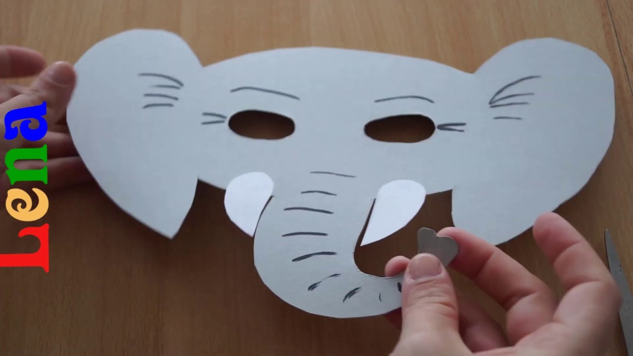 Elefanten Maske basteln mit Lena ???? How to make elephant mask ???? сделать маску слона из бумаги